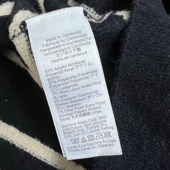 J. Crew Factory Shimmer Striped Crewneck Black Extra-Soft Yarn Size Medium NEW - Picture 10 of 13